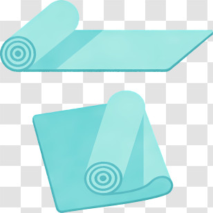 Cartoon - Blue Yoga Mat Transparent PNG