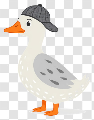 Goose Wearing Hat - Cool Duck With Cap Transparent PNG