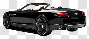 Black Convertible Car - Luxury Black Convertible Car Transparent PNG