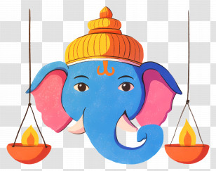Ganesha Chaturthi - Ganesha Art Illustration For Festive Decor Transparent PNG