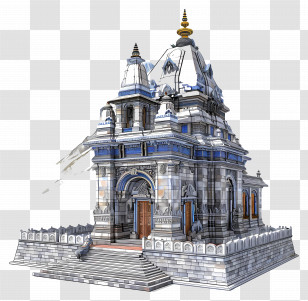 Kedarnath Temple - Detailed Illustration Of A Temple Building Transparent PNG
