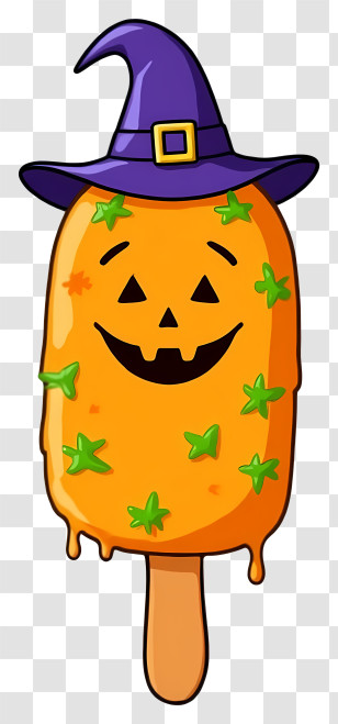 Halloween Ice Cream - Witch Hat Halloween Popsicle Transparent PNG