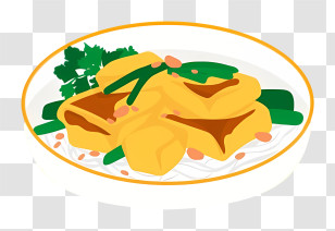 Thai Food - Yellow Tofu Dish With Garnish Transparent PNG