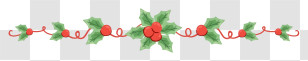 Christmas Ornaments - Holly Garland Decoration With Christmas Berries Transparent PNG