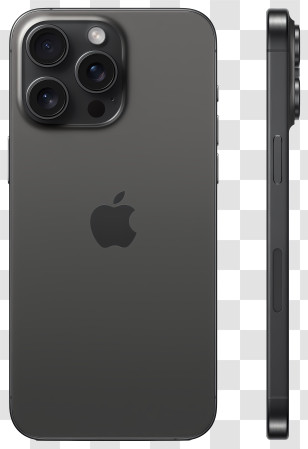 Iphone 15 Pro Max - Black Smartphone With Triple Camera Design Transparent PNG