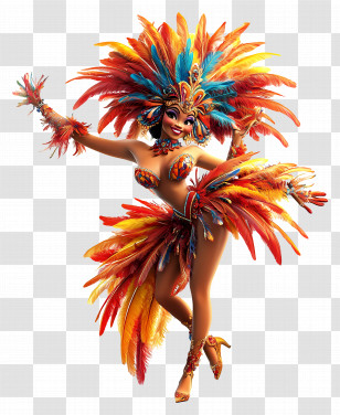 Rio Carnival - Colorful Carnival Dancer Transparent PNG
