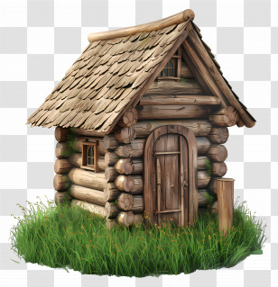 Wooden Cabin - Rustic Wooden Log Cabin Transparent PNG