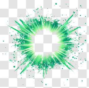Radiate Light Circle - Vibrant Green Energy Burst Transparent PNG