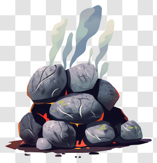 Pile Of Stones - Steaming Hot Rocks Transparent PNG