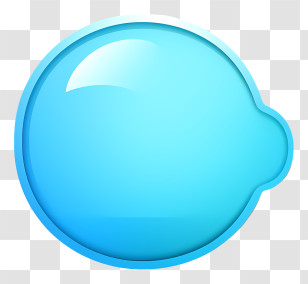 Blue Button - Blue Speech Bubble Transparent PNG