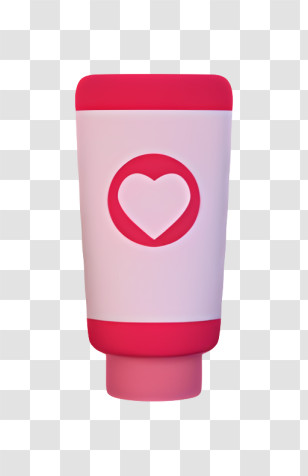 Icon - Pink Lotion Bottle With Heart Transparent PNG