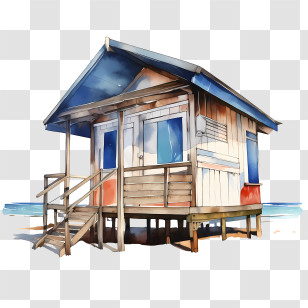 Beach Hut - Rustic Wooden Cabin On A Sandy Beach Transparent PNG