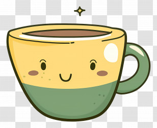 Cute Coffee Cup - Cute Smiling Coffee Cup Illustration Transparent PNG