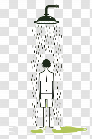 Showering - Stick Figure Taking A Shower Transparent PNG