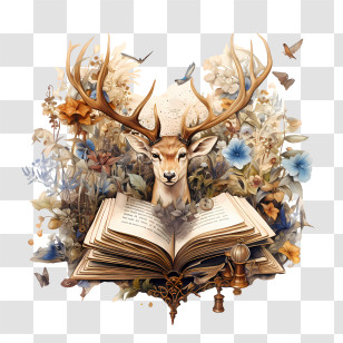 Dear Diary Day - Deer With Open Book Transparent PNG