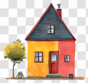 Simple House - Small Cute Doodle House Transparent PNG
