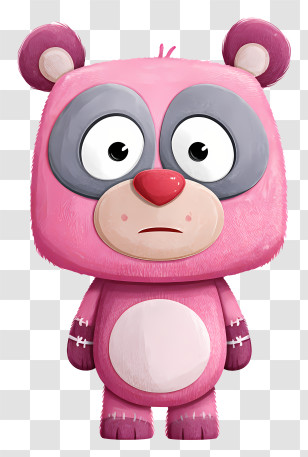 Cartoon Pink Bear - Pink Bear Cartoon Character Transparent PNG