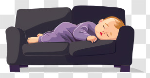 Infant Baby - Sleeping Baby On Couch Transparent PNG