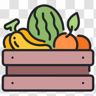 Harvest Box - Crate Of Fresh Tropical Fruits Transparent PNG