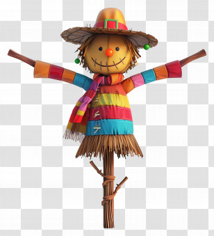 Scarecrow - Colorful Scarecrow Decoration Transparent PNG