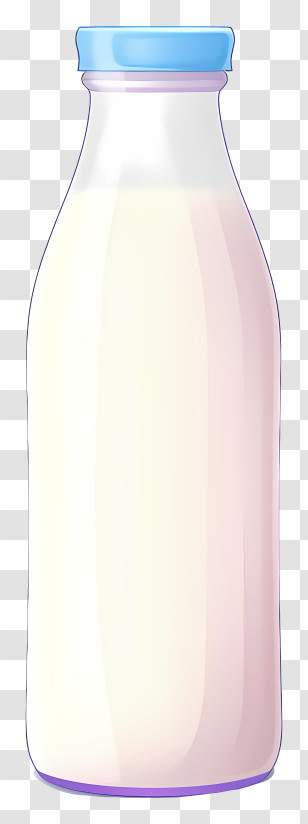 Clear Glass Bottle - Milk Bottle With Blue Cap Illustration Transparent PNG