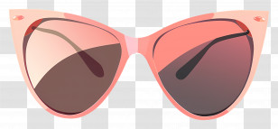 Girl Sunglasses - Trendy Pink Sunglasses For Summer Transparent PNG