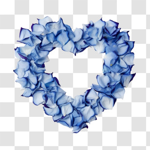 Blue Rose Petals - Blue Heart-Shaped Flower Petals For Romantic Design Transparent PNG
