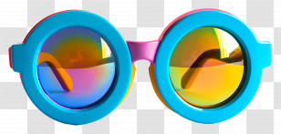 Sunglass Design - Colorful Retro-Style Sunglasses Transparent PNG