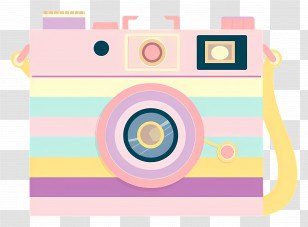 Cartoon Camera - Pastel Camera Illustration Transparent PNG