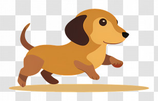 Animated Dog - Cute Cartoon Dachshund Running Transparent PNG