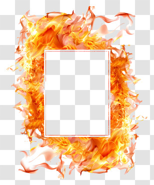 Fire Frame - Flaming Frame With Burning Decoration Transparent PNG
