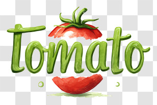 Tomato Logo - Tomato Watercolor Lettering Transparent PNG