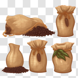 Coffee Beans Bag - Sacks With Coffee Beans Illustration Transparent PNG
