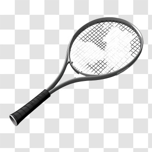 Tennis Racket - Sleek Black Tennis Racket For Skilled Play Transparent PNG