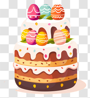 Easter Day Cake - Easter Cake With Eggs Transparent PNG