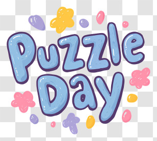 Puzzle Day - Puzzle Day Playful Lettering Transparent PNG
