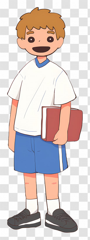 School Boy - Boy Holding A Book Transparent PNG