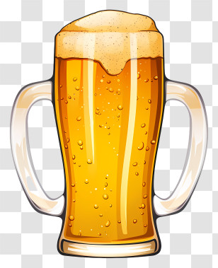 Beer Mug - Mug Of Yellow Beer With Foam Transparent PNG