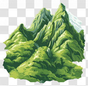 Green Mountains Background - Illustrated Green Mountain Landscape Transparent PNG