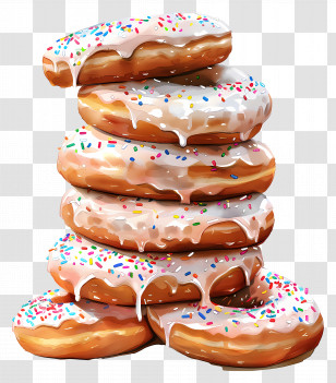 Stack Of Donuts - Stack Of Glazed Donuts With Sprinkles Transparent PNG