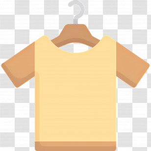 Hanging Cloth - Yellow T-shirt On Hanger Transparent PNG