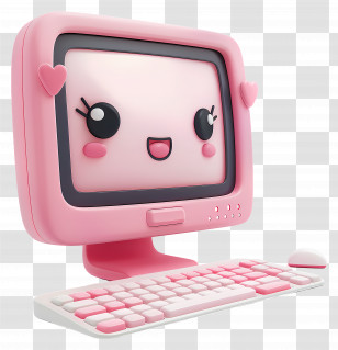3d Computer - Cute Computer Cartoon Transparent PNG