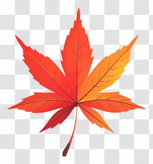 Autumn Maple Leaf - Vibrant Autumn Maple Leaf Artwork Transparent PNG