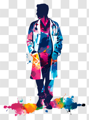 Doctors Day - Colorful Doctor Silhouette Art Transparent PNG