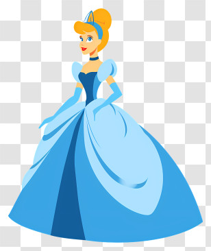 Cinderella - Fairy Tale Cinderella In Elegant Blue Dress Transparent PNG