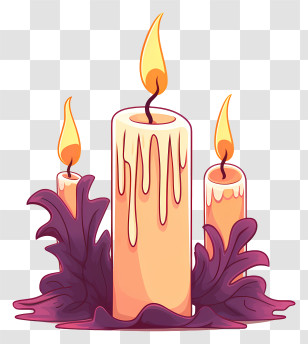 Candle - Dripped Wax Artistic Candles Design Transparent PNG