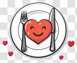 Love Design - Heart On Plate Cartoon Transparent PNG