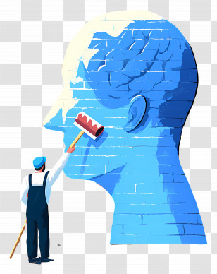 Painter Painting - Brain Cartoon Illustration For Education Concept Transparent PNG