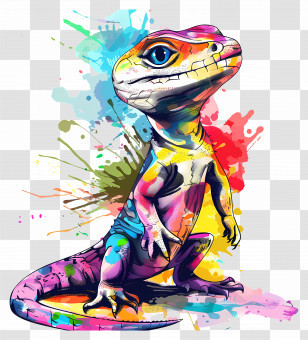 Lizard - Colorful Doodle Lizard Transparent PNG