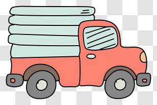 Small Red Pickup Truck - Red Cartoon Truck Transparent PNG